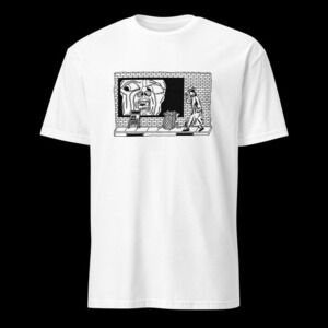 Uniseks Karmozijnrood Straat-T-shirt